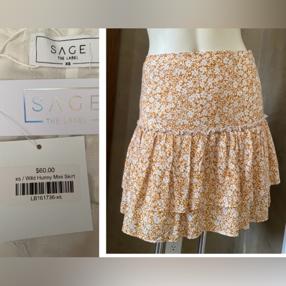 Sage The Label Wild Hunny Mini Ruffled Skirt -Ditsy  Floral women size XS